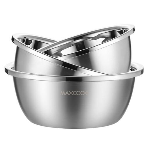 Maxcook Set of 3pcs Stainless Steel Mixing Bowl 20cm/22cm/24cm MCWS-3