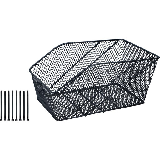 Dunlop Bicycle Rear Basket - Metal, Black, 13L