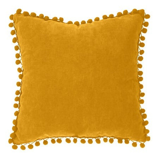 Pompom cushion 40 x 40 ochre