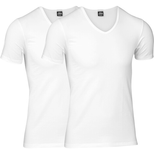 JBS 2-Pack V-Neck T-Shirts GOTS White 2XL