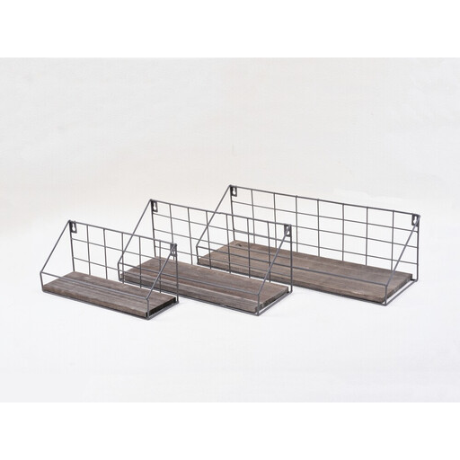KEVAHOME Wandregal-Set aus Metall und Holz