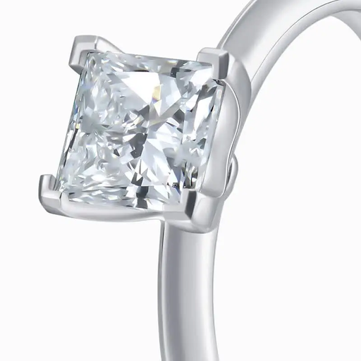 ALAIN MICHAL Prisme silver-plated 1 carat square lab-grown diamond ring