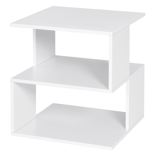EUGAD Set of 2 White Bedside Tables, Modern Minimalist Design with 2 Shelves