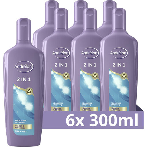 Andrelon 2 in 1 Shampoo for All Hair Types 6 x 300ml