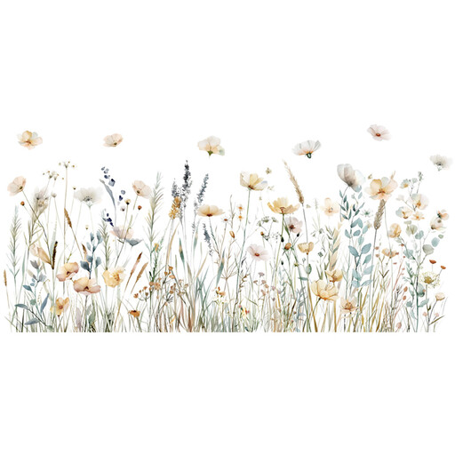 Stickers Muraux Fleurs Aquarelle Amovibles