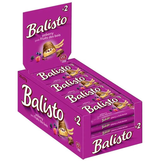 Balisto Chocolate Bars Yogurt-Berry Mix Large Pack 20 x 37g
