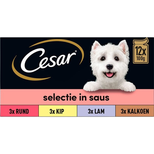 CESAR Adult Wet Dog Food in Sauce Multipack 12 Pouches