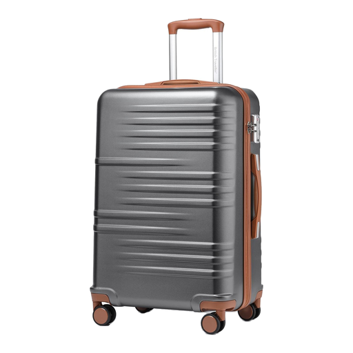 灰褐色的 British Traveller 中号硬壳行李箱