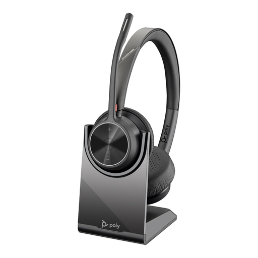 Poly Voyager 4320-M wireless USB Type-A Bluetooth headset with charging stand