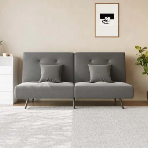 SONNI Sofa Bed in Baby Velvet Grey