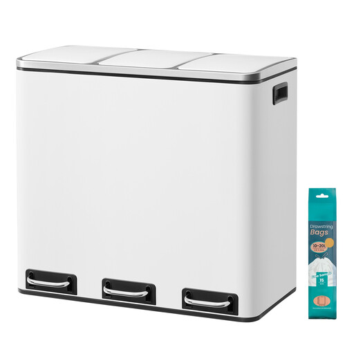 JOYFURNOS Triple Recycling Bin, 3 x 18L