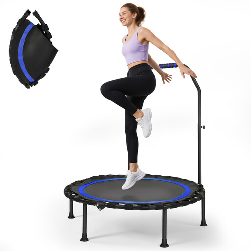 Portable, foldable and quiet fitness trampoline