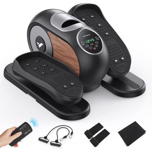 MERACH Under-Desk Elliptical, 12 Speeds, Remote, Display, Non-Slip, Quiet & Portable