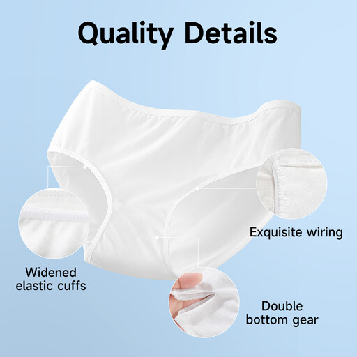 YIJINCHAN Women's Disposable Pure Cotton Underwear, 3-Pack - L