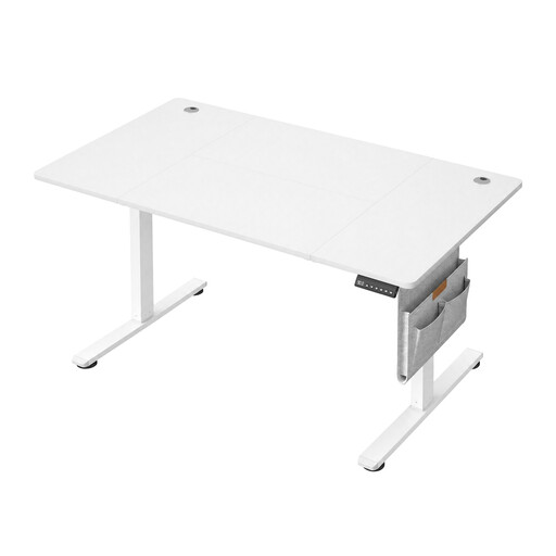 Ochama Electric Standing Desk, Height Adjustable, 140.1 x 60.1 cm, 4 Memory Heights, for Home Office, White
