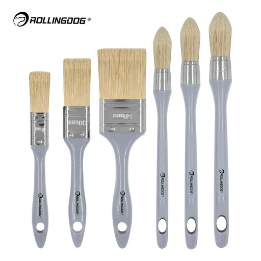 ROLLINGDOG Paint Brush Set 6PC Professional Synthetic Filament Paint Brushes Kit