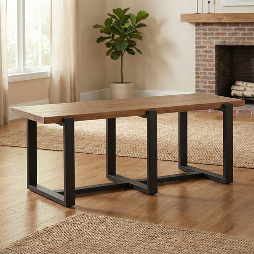 Dining Bench Pembroke Pine Natural/Black