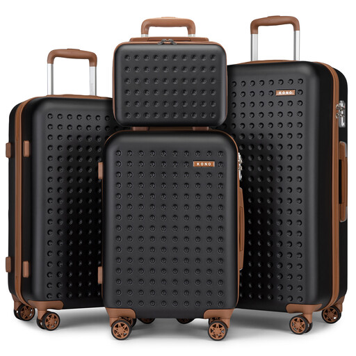 KONO 4-Piece Hard Shell Suitcase Set mit Beauty Case