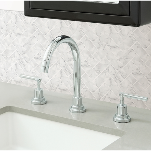 In Home Herringbone Carrara Peel & Stick Backsplash Tiles