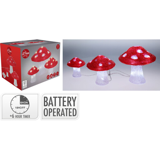 MUSHROOM LED SET OF 3PCS