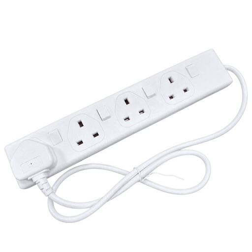 STATUS Extension Lead 4 Sockets Individually Switched 1 Metre - White