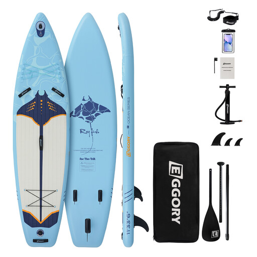 EGGORY Inflatable Stand Up Paddle Board Ray Blue