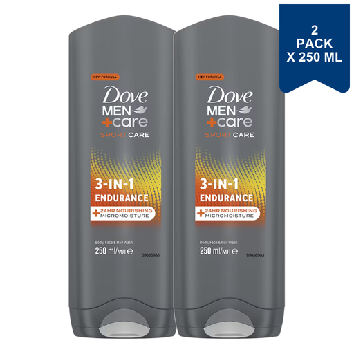 Dove Men+Care SportCare 3-in-1 Shower Gel 250 ml 2-Pack