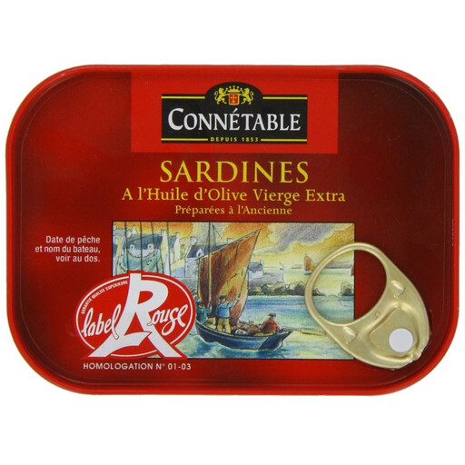 Tin of Connétable sardines in extra virgin olive oil, 135 g