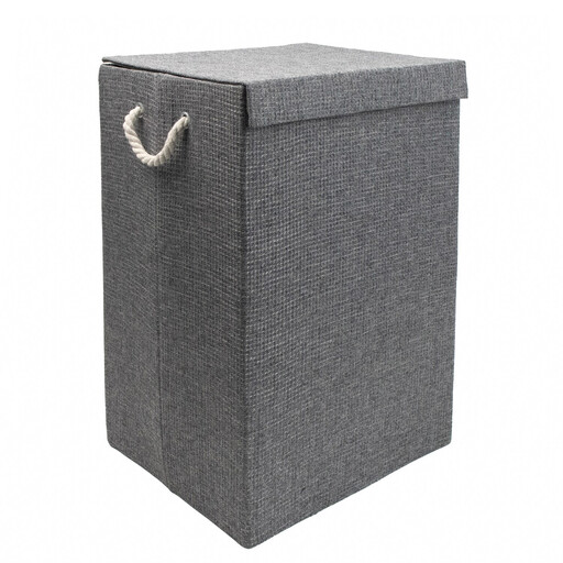 JVL Chroma Foldable Laundry Hamper with Lid, Grey
