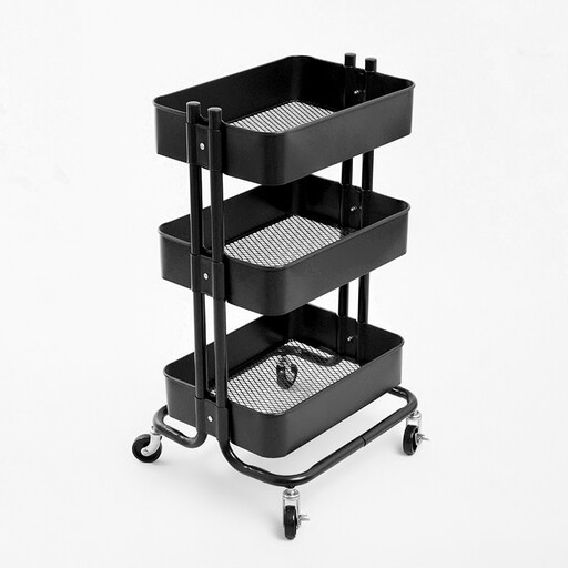 Premium 3-Tier Metal Rolling Storage Trolley