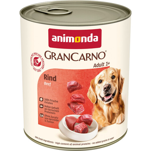 animonda GranCarno Adult Beef Dog Wet Food, Grain-Free, 6 × 800 g