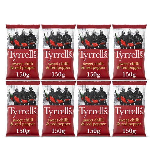 Tyrrells Sweet Chilli & Red Pepper Crisps, Case SKU, 150g