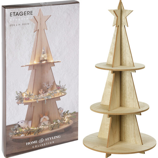 ETAGERE XMAS TREE WOOD 29x60CM