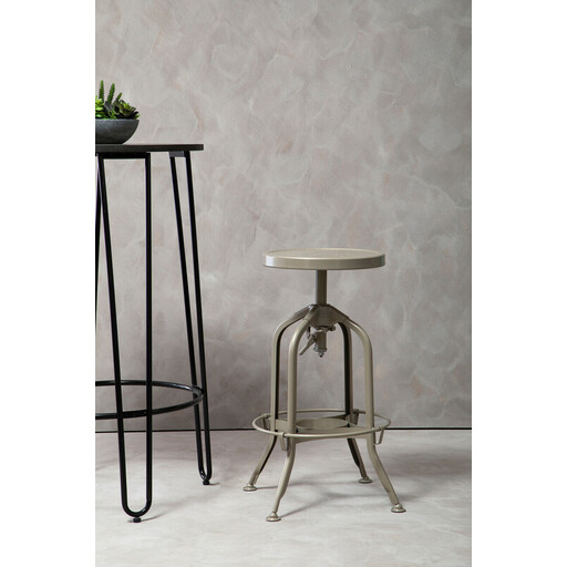 Premier Housewares Industrial Loft-style Champagne Finish Heigh-Adjustable Stool
