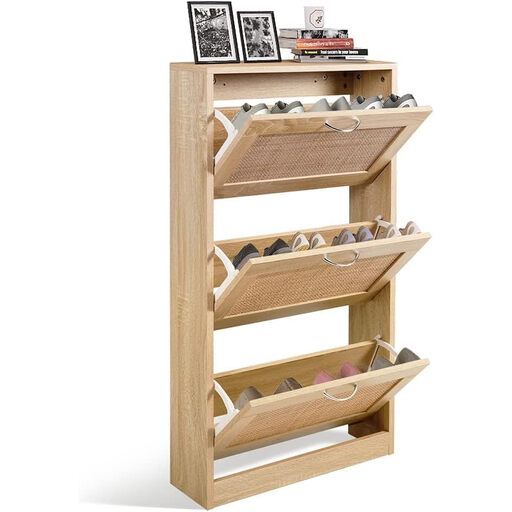 GRAVFORCE Rattan Shoe Storage Cabinet