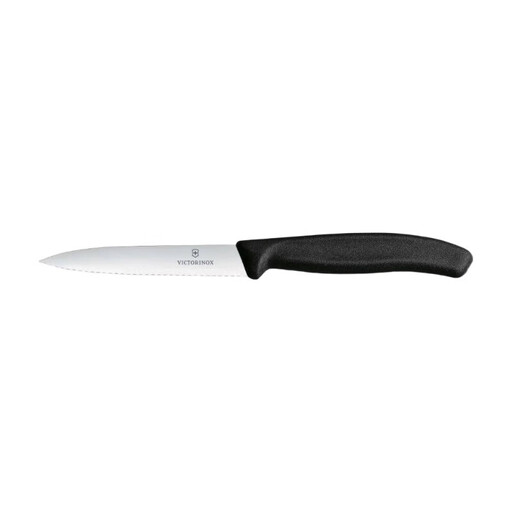 Victorinox Swiss Classic Vegetable Knife, 10cm, Serrated Edge, Black