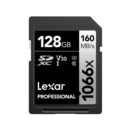 Lexar 128GB Professional 1066x SD Card, UHS-I, C10, U3, V30