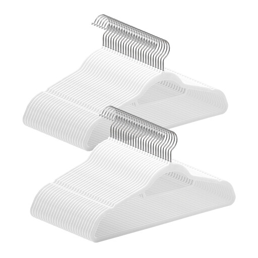 Ochama x SONGMICS Set of 50 Non-Slip Hangers in White