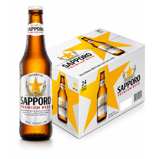 SAPPORO BEER 4.7% Alc 330ml*24 1 box