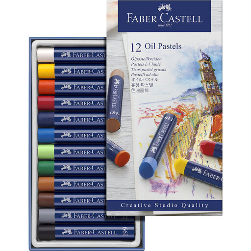 Faber-Castell Creative Studio Oil Pastels, Wallet of 12