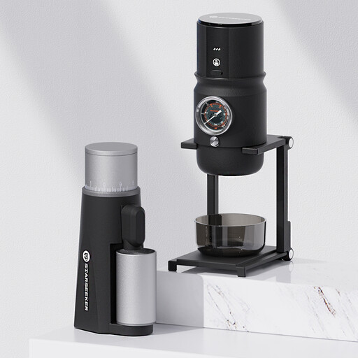 STARSEEKER Set: EDGEmini Portable Wireless Electric Coffee Grinder + Super58 Portable Espresso Machine