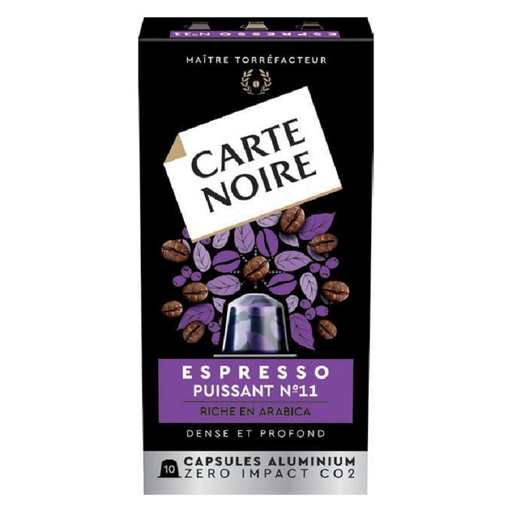 CARTE NOIRE Powerful Espresso Coffee No. 11，10 颗铝制咖啡胶囊装