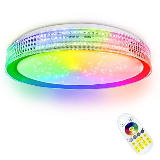 Ceiling light LED 60W star effect round Ø50cm, dimmable RGB 2800-6500K with remote control