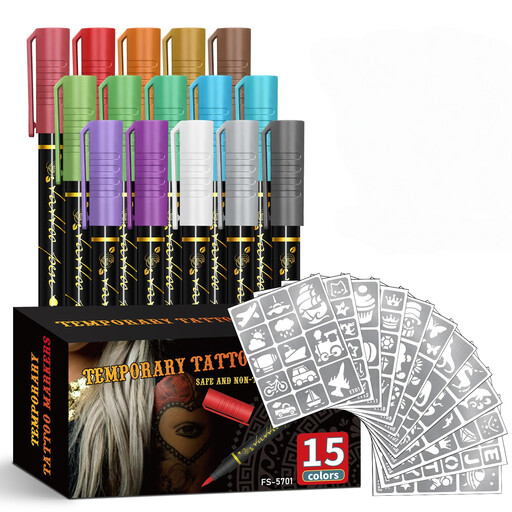15 Colors Temporary Tattoo Pens Set
