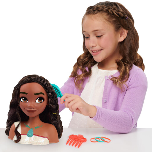 Disney Princess Moana 2 Styling Head with wavy dark hair