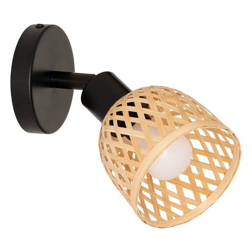 Atmosphera Lio Wall Lamp - Metal and Bamboo, 10 cm