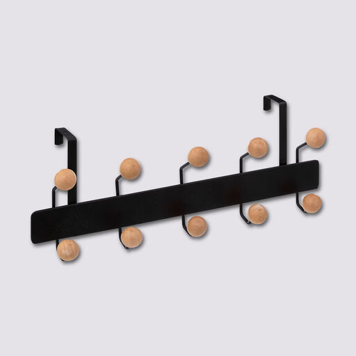 10-Hook Blackwood Metal Over-Door Rack