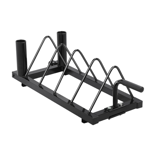 Yaheetech Horizontal Bumper Plate Rack Strength Fitness Rack Plate Holder Standard Plate Black