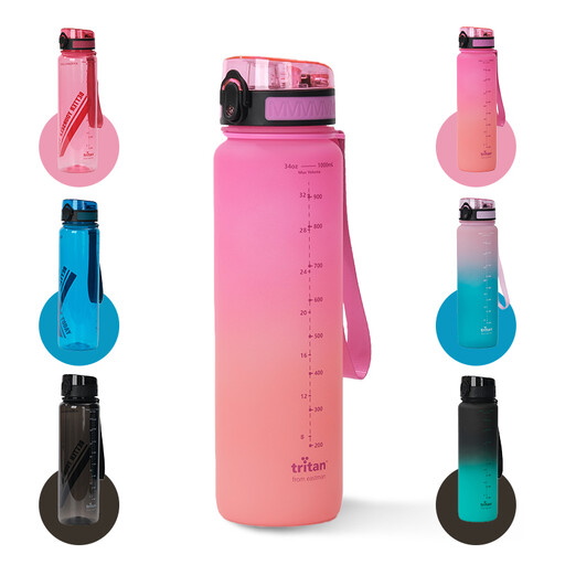 JORDAN & JUDY 1000ml Gradient Purple Tritan Sports Water Bottle