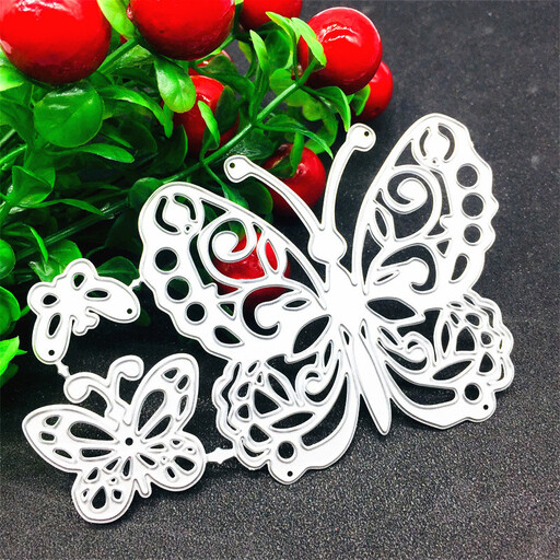 Creative for Butterfly Metal Cutting Dies Stencil Scrapbooking Embossing Tool Paper Cards Album Decoration, A large butterfly